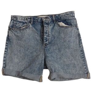 Happy X Nature High-rise straight shorts denim cutoff rolled leg cute! Size 30